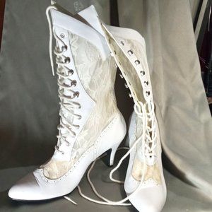 Lace Wedding Boots Size 8.5